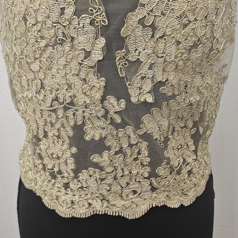 Banjul Womens Lace Mesh Grunge Gypsy Party Halter Crop Top - Picture 4 of 10